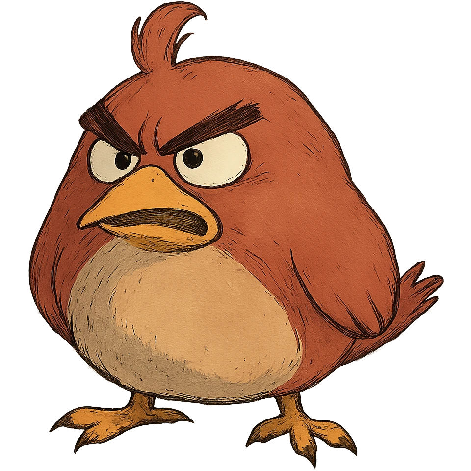 ghibli style angry bird emoji