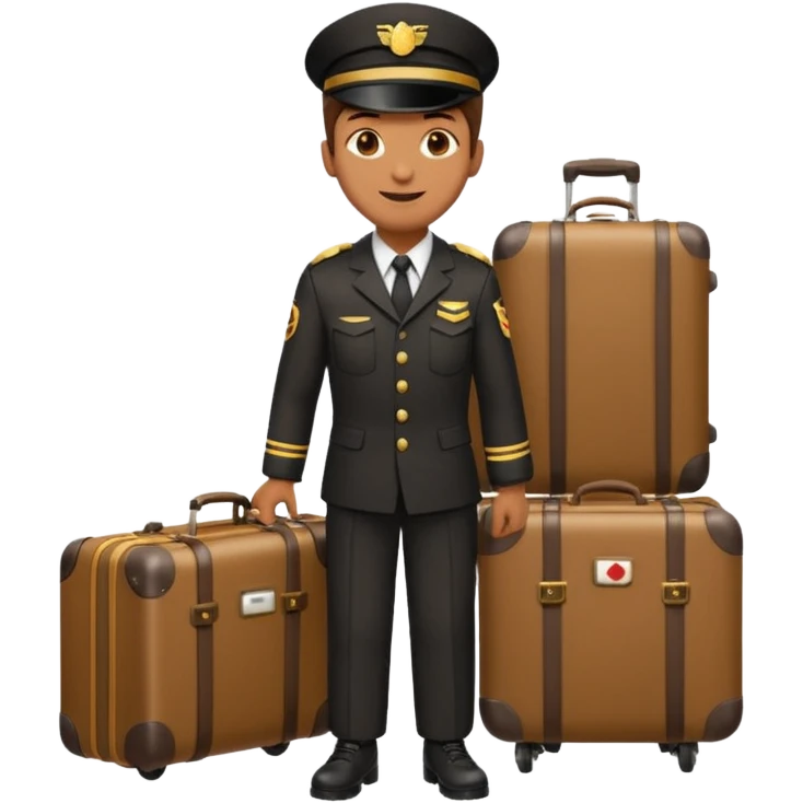 Porter with luggage,Train Crew. emoji