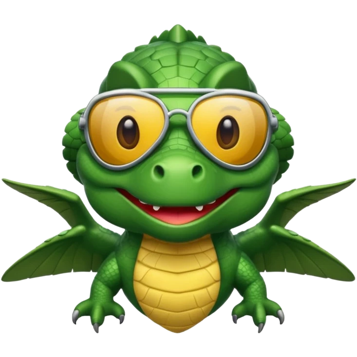 Cocodrilo con alas de avión  emoji