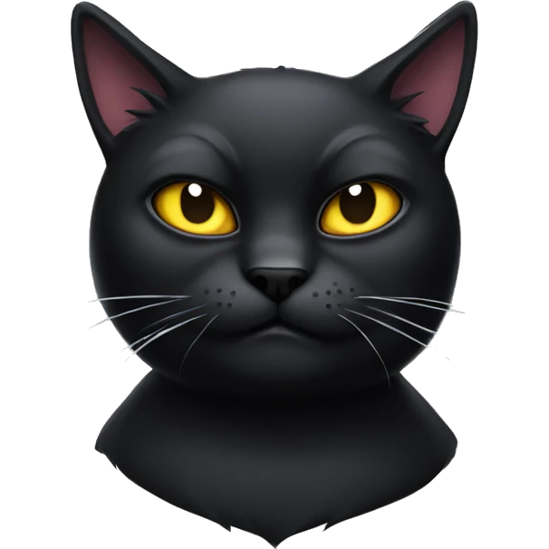 Mean black cat emoji