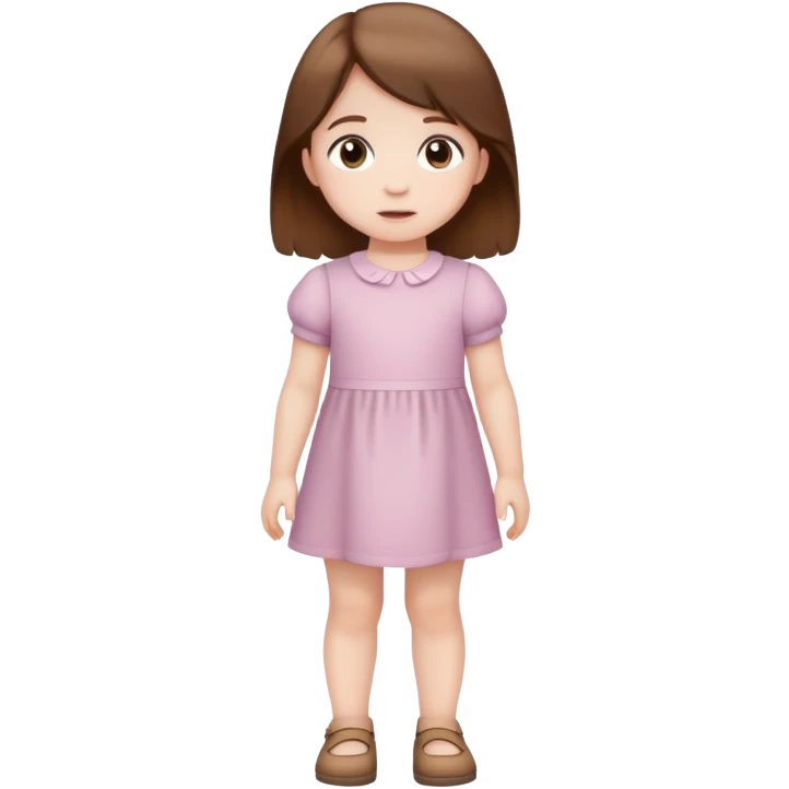 Pale toddler girl with brown hair standing up emoji
