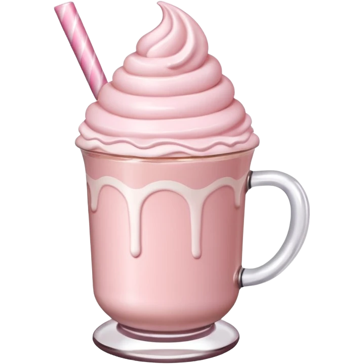 Pastel Pink Frozen Cream Hot Chocolate  emoji
