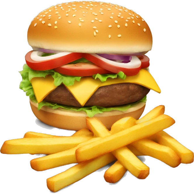burger and french fries emoji