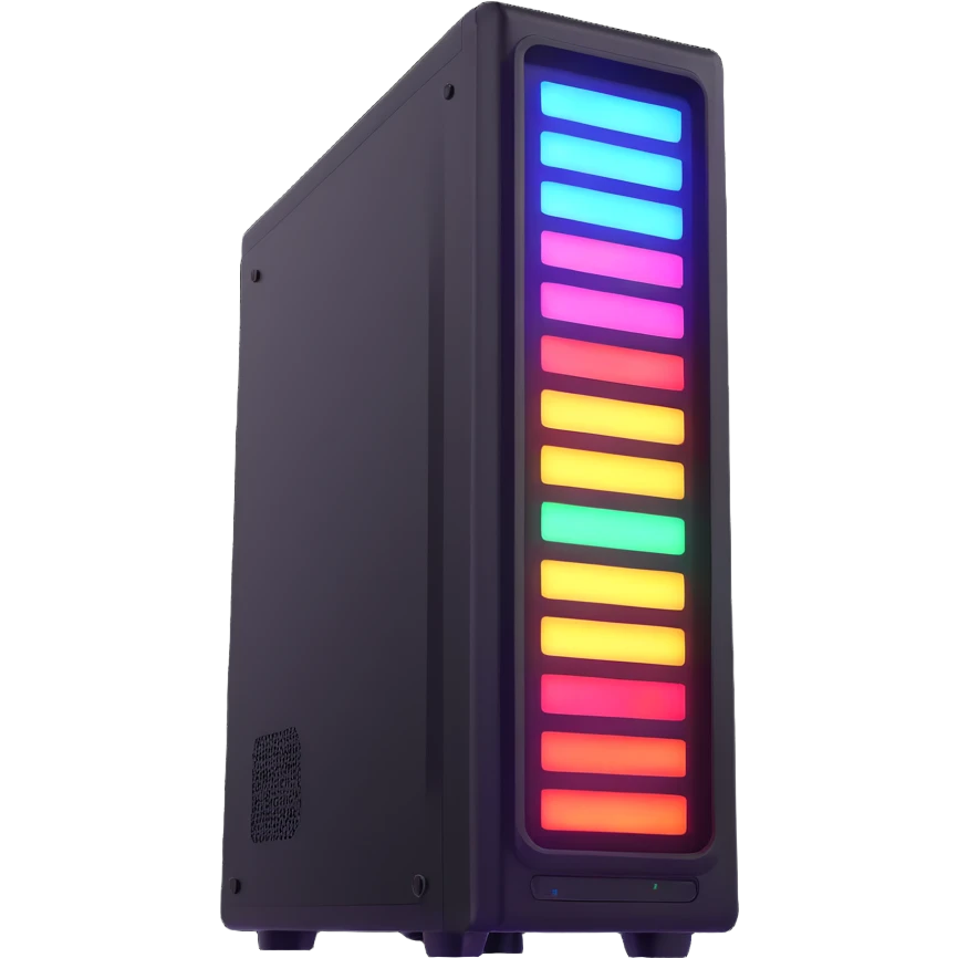 PC tower with bright glowing RGB lights emoji