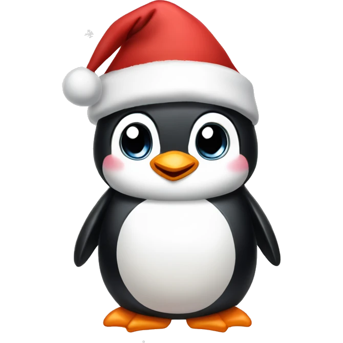 Cute christmas penguin emoji