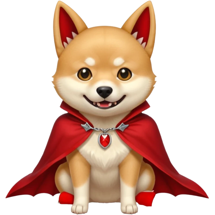 Shiba Vampire Dog in red collar cloak emoji