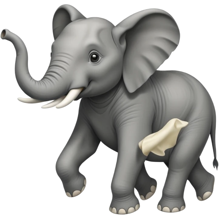 High resolution of a running elephant emoji