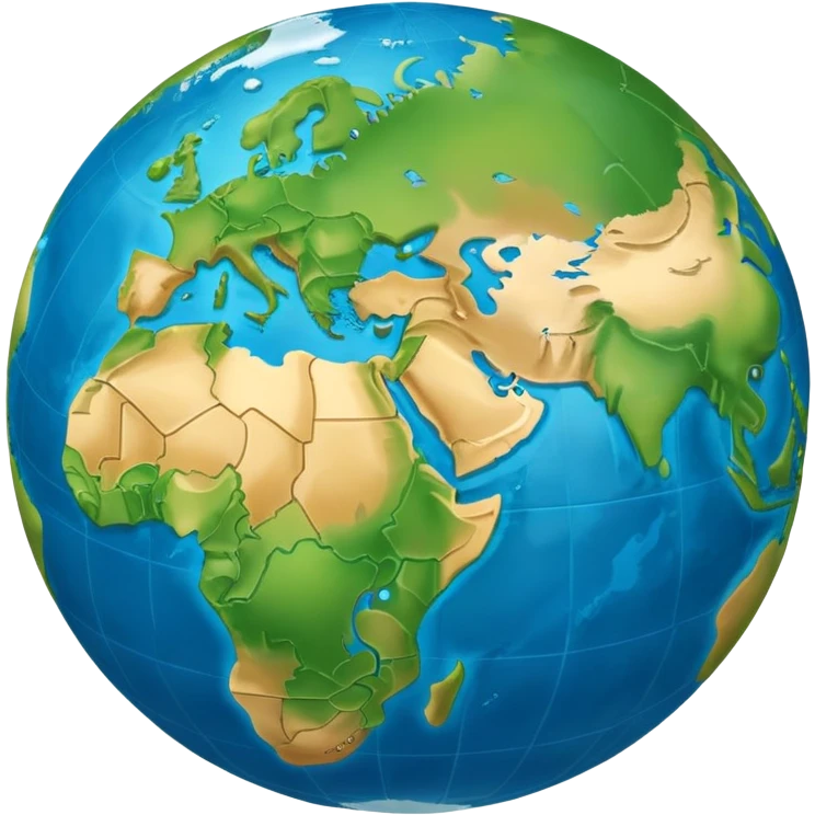 globe showing Earth with continents emoji