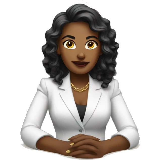 Boss babe sitting at a desk emoji