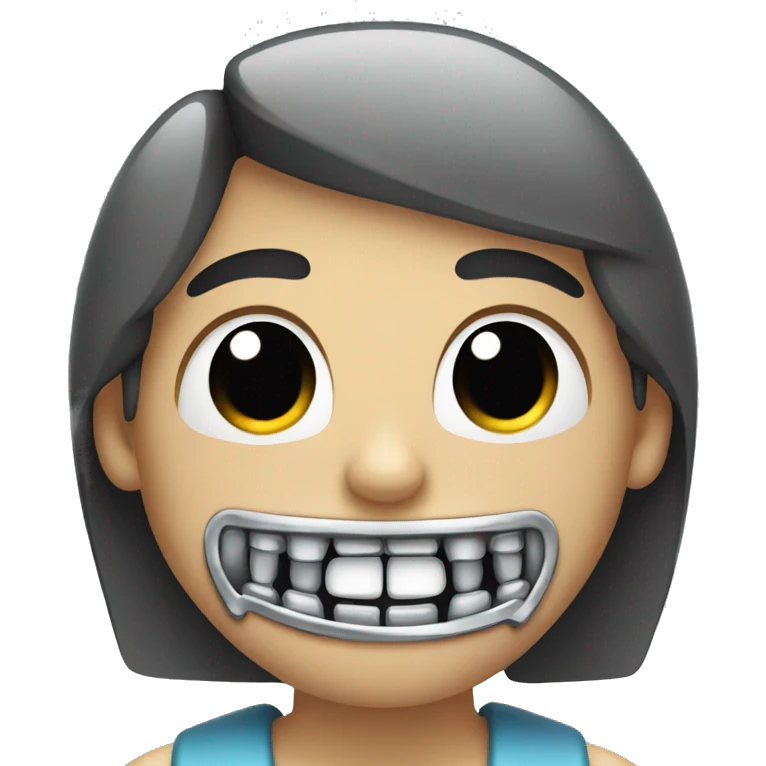 person with metal braces on teeth emoji