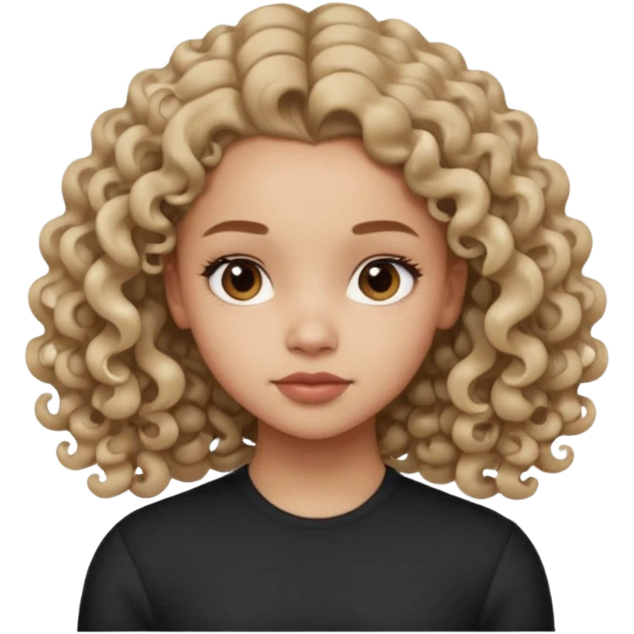 a girl looking off to the side, kind of looks like olivia rodrigo but with 3B curls emoji