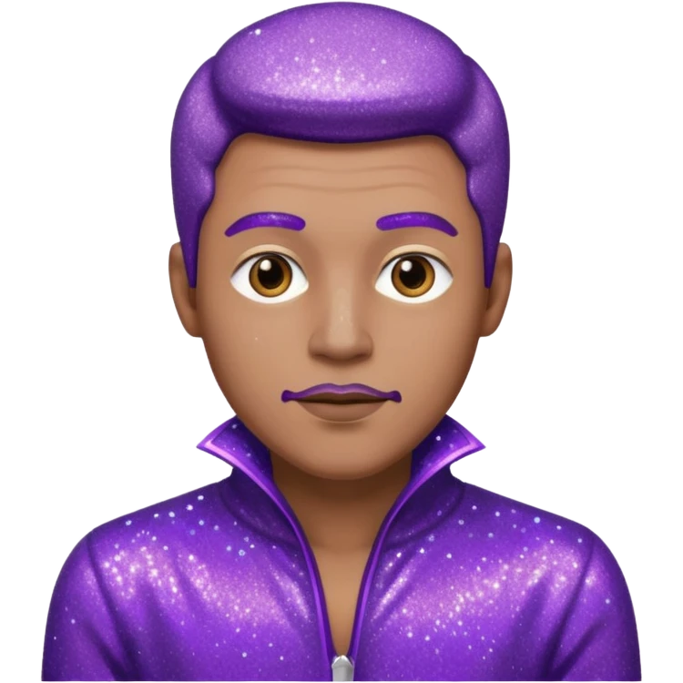 man office supervisor wearing glitter purple glittery clothes emoji