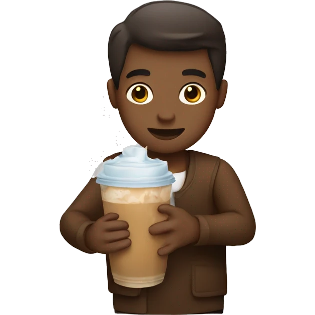 Person holding iced coffee  emoji
