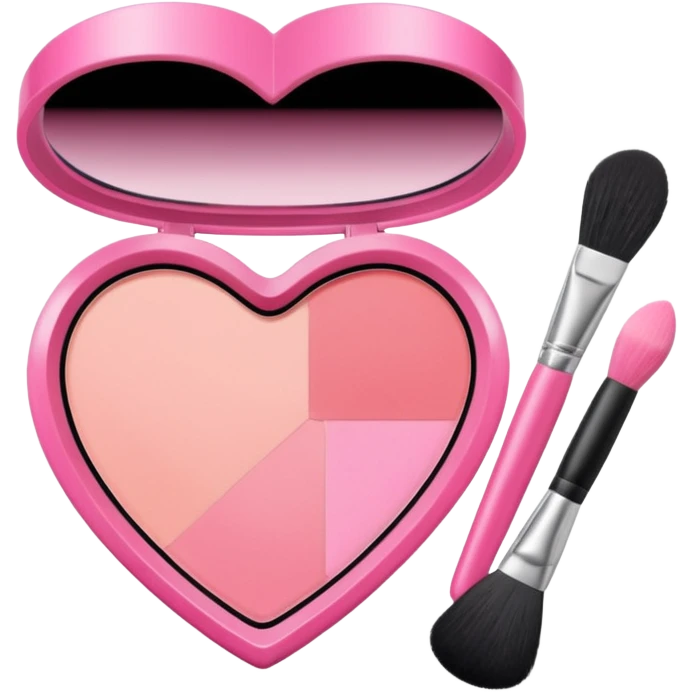 Heart shaped pink blush with makeup brush  emoji