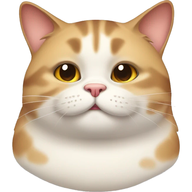 Fat cat with cute face emoji