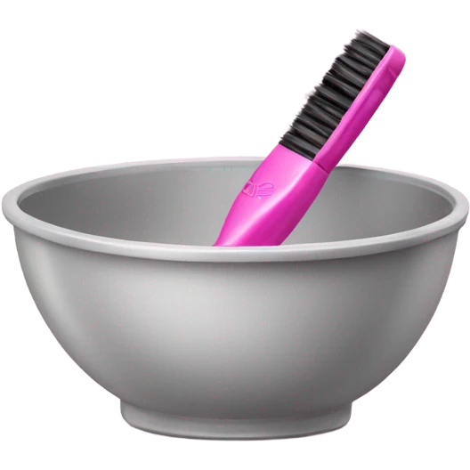 hair dye bowl and pink brush emoji