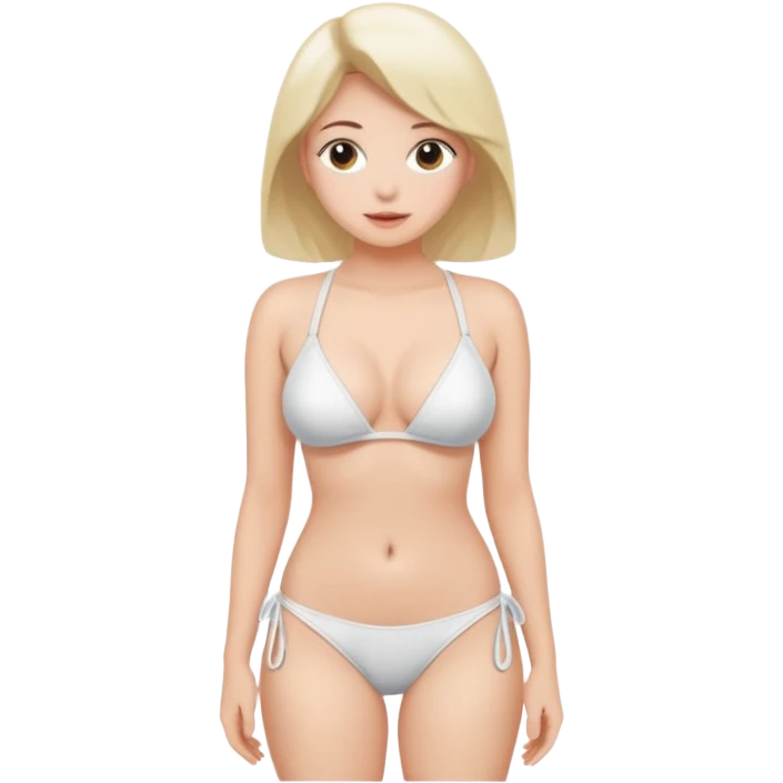 A naked girl showing her butt without pants or underwear And boobs emoji