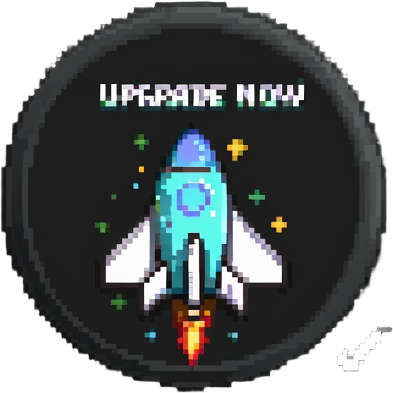 upgrade now button with rocket emoji
