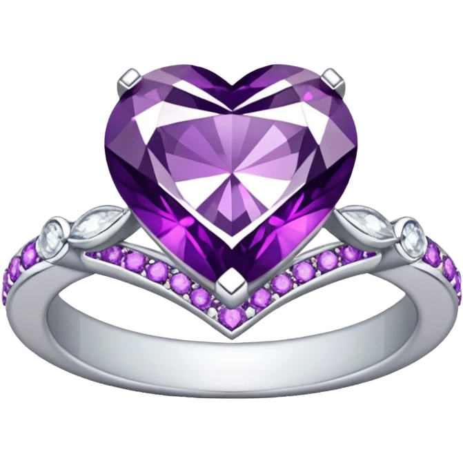 anel de casamento branco e roxo emoji