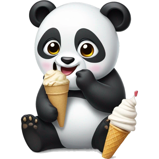 Panda eating ice cream emoji