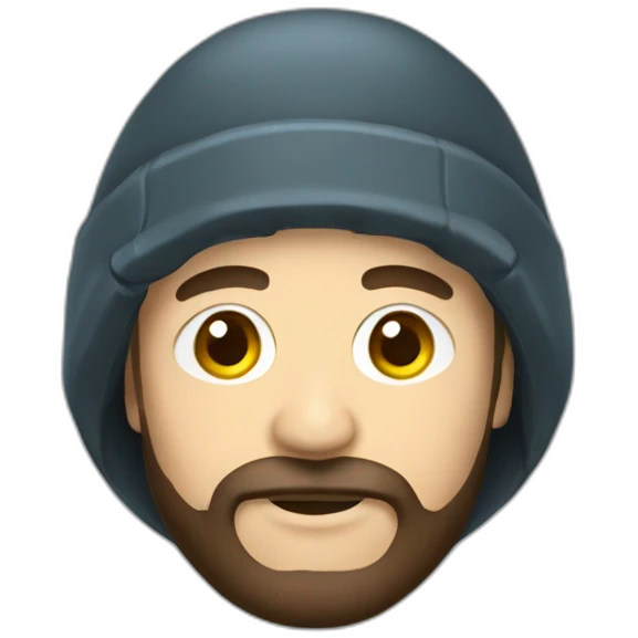 Homme barbue cagoule emoji