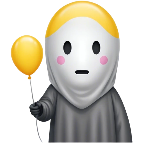 one yellow balloon no face emoji