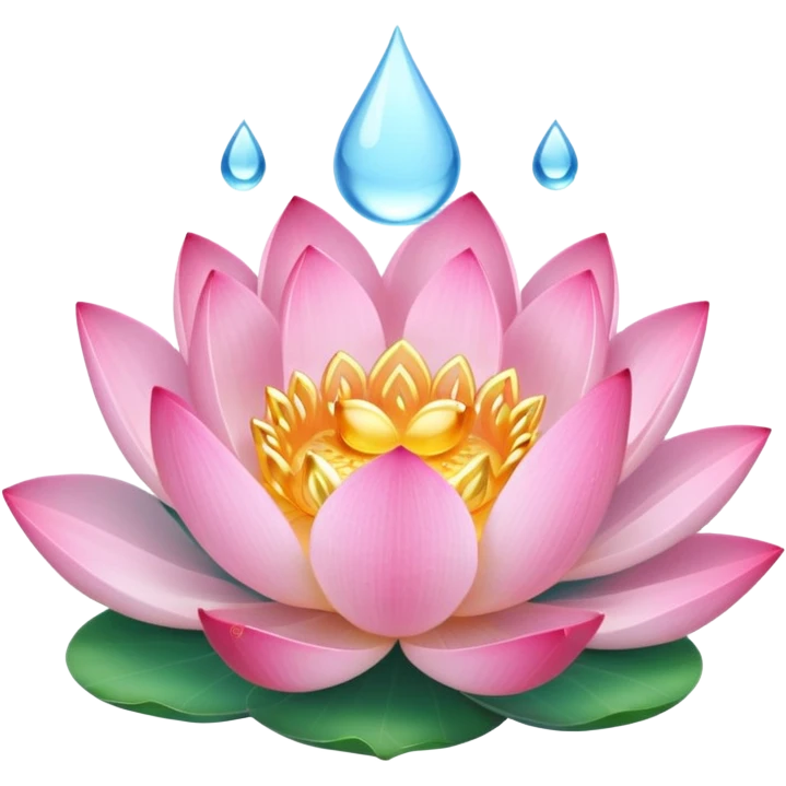 water pink lotus circle leaf emoji