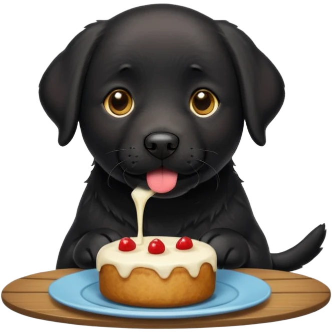 Tea cake black Labrador  emoji