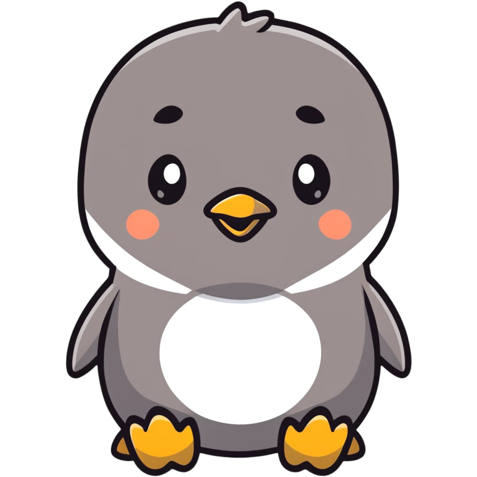 baby penguin with adorable chubby cheeks emoji