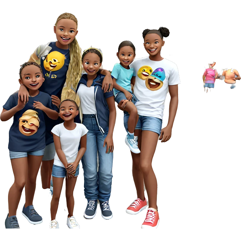 happy kids outdoors together emoji