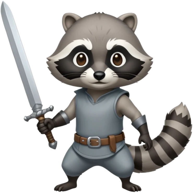 cartoon raccoon wielding a sword emoji