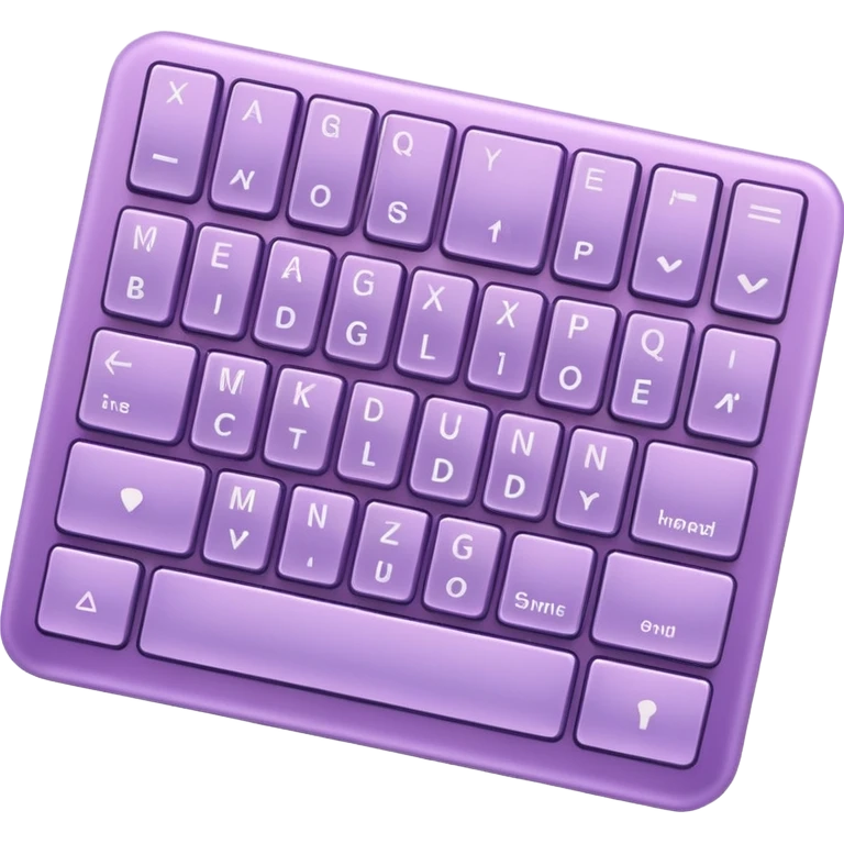 beautiful pastel shiny glossy soft violet-lilac-lavender keyboard emoji