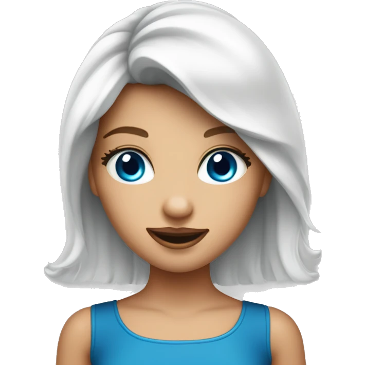Mädchen mit blauen Augen und braunen Haaren trägt Partyhut emoji