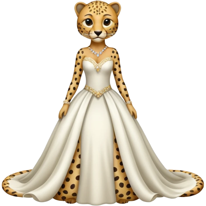 Cheetah wearing wedding dress emoji