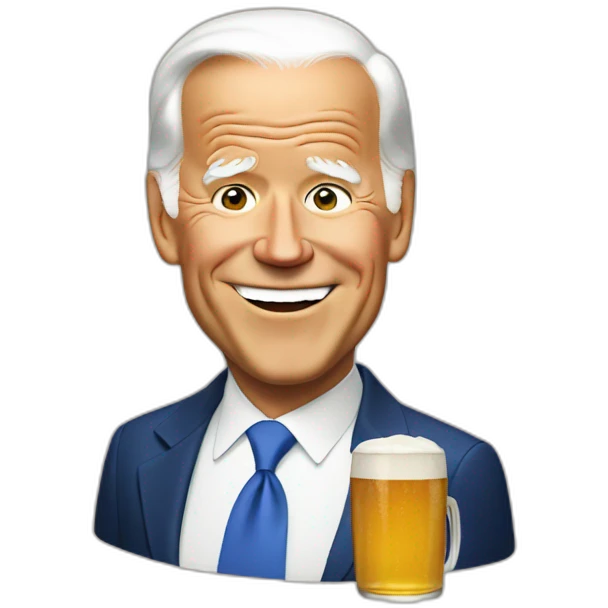 Joe Biden with beer emoji
