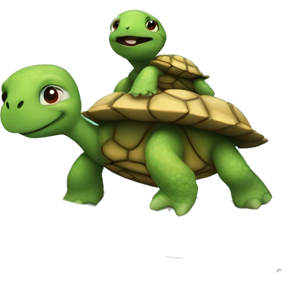 Turtle riding on a boat emoji