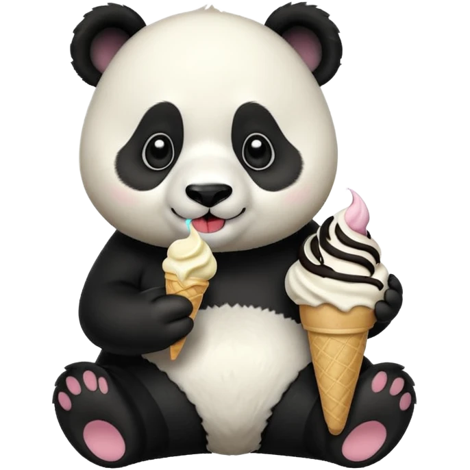 Panda eating ice cream emoji