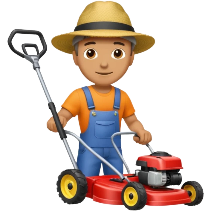 man mowing lawn emoji