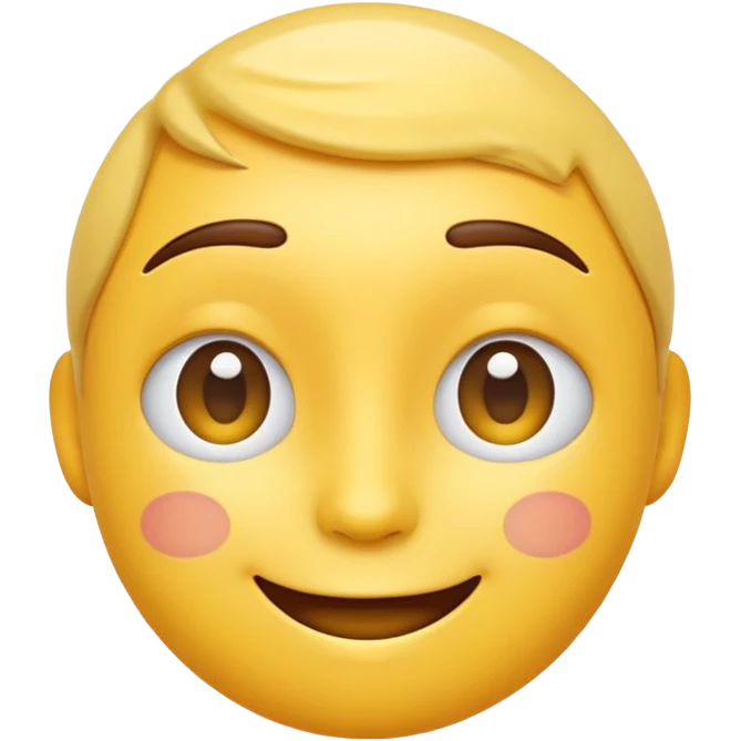 simple and cute. Expressing human interaction, empathy, and warm emotion. Soft gradients, round shapes, friendly face, clear expression. Minimal design, glossy 3D emoji look. emoji
