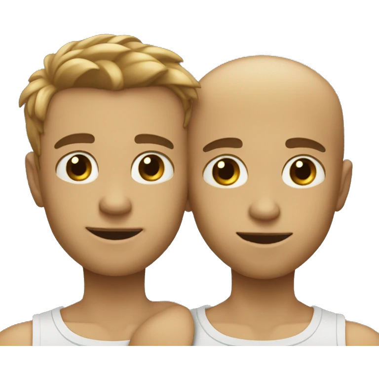Big brother with great physic and small brother skinny emoji