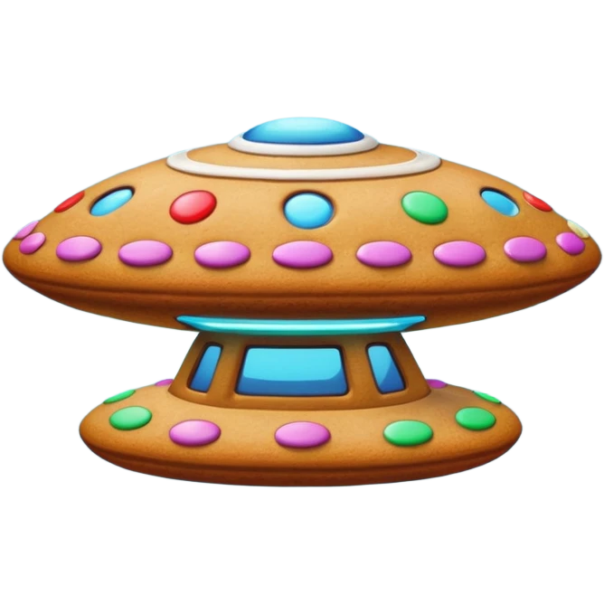 gingerbread in a shape of ufo emoji