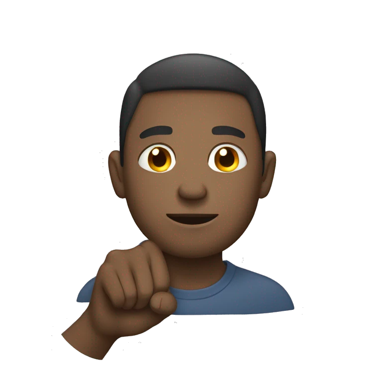 Homme en levant une mains en lair emoji