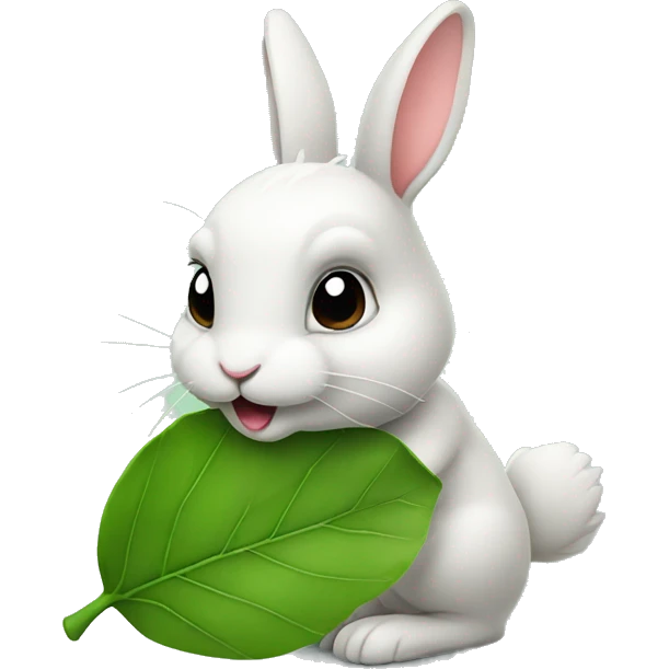 Bunny eating leaf emoji