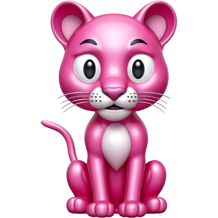 jeff koons style pink panther SPAM sculpture  emoji