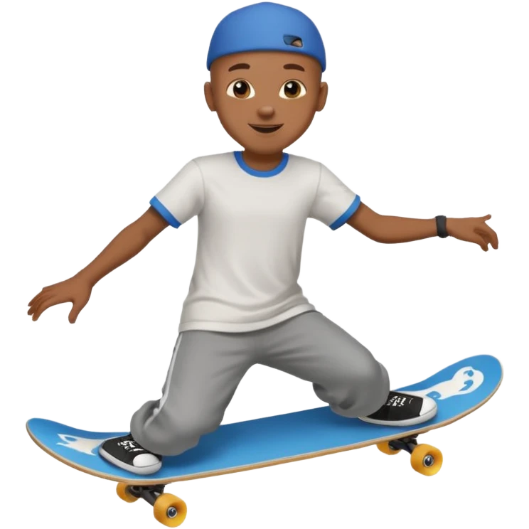 skateboarder black boy mugshot with  emoji