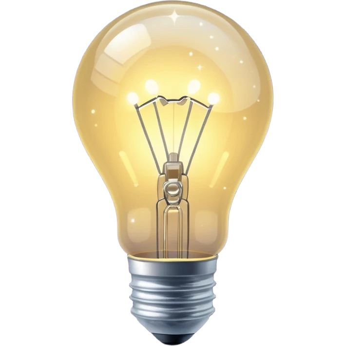 light bulb with sparkles around emoji