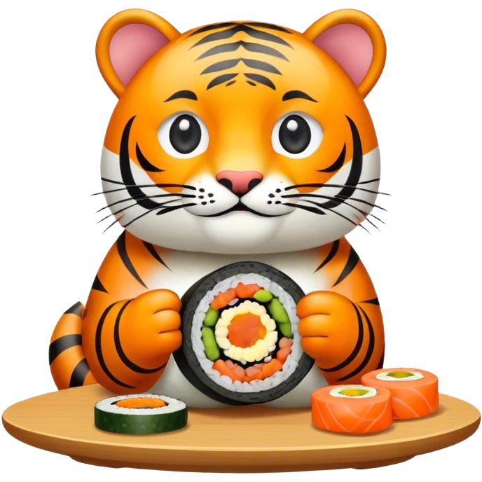 Tiger making gimbap emoji