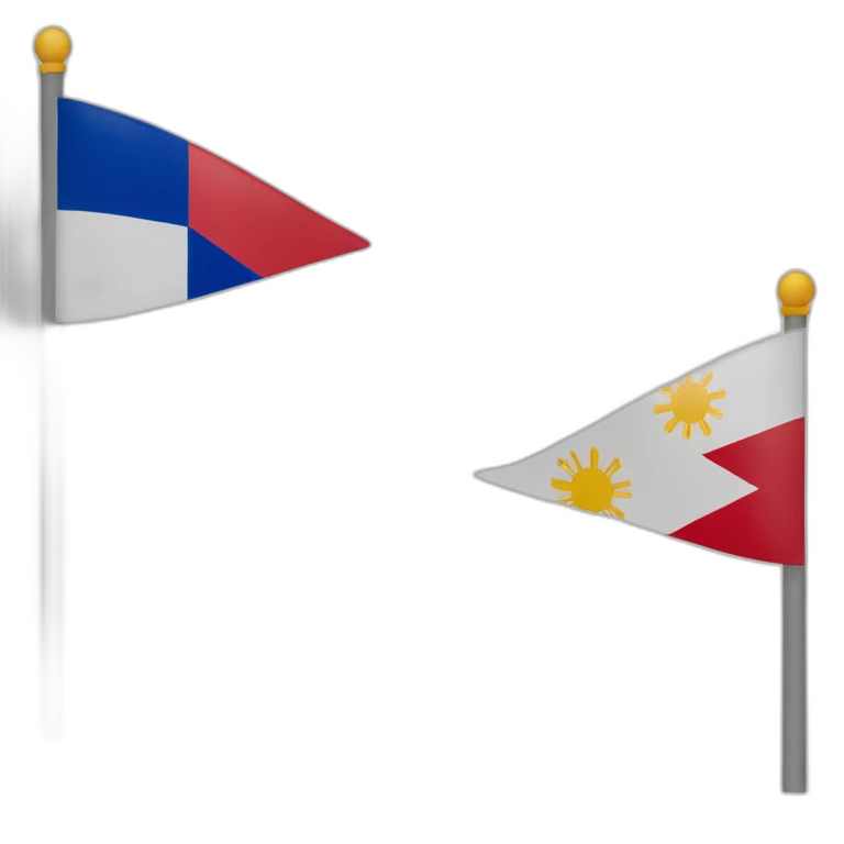 Left half of Philippines flag on left side and right side of England flag on right emoji