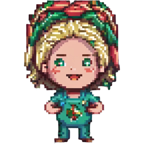 Peppino Spaghetti from the indie game Pizza Tower, pixel art style, energetic pose, expressive face, simple background emoji