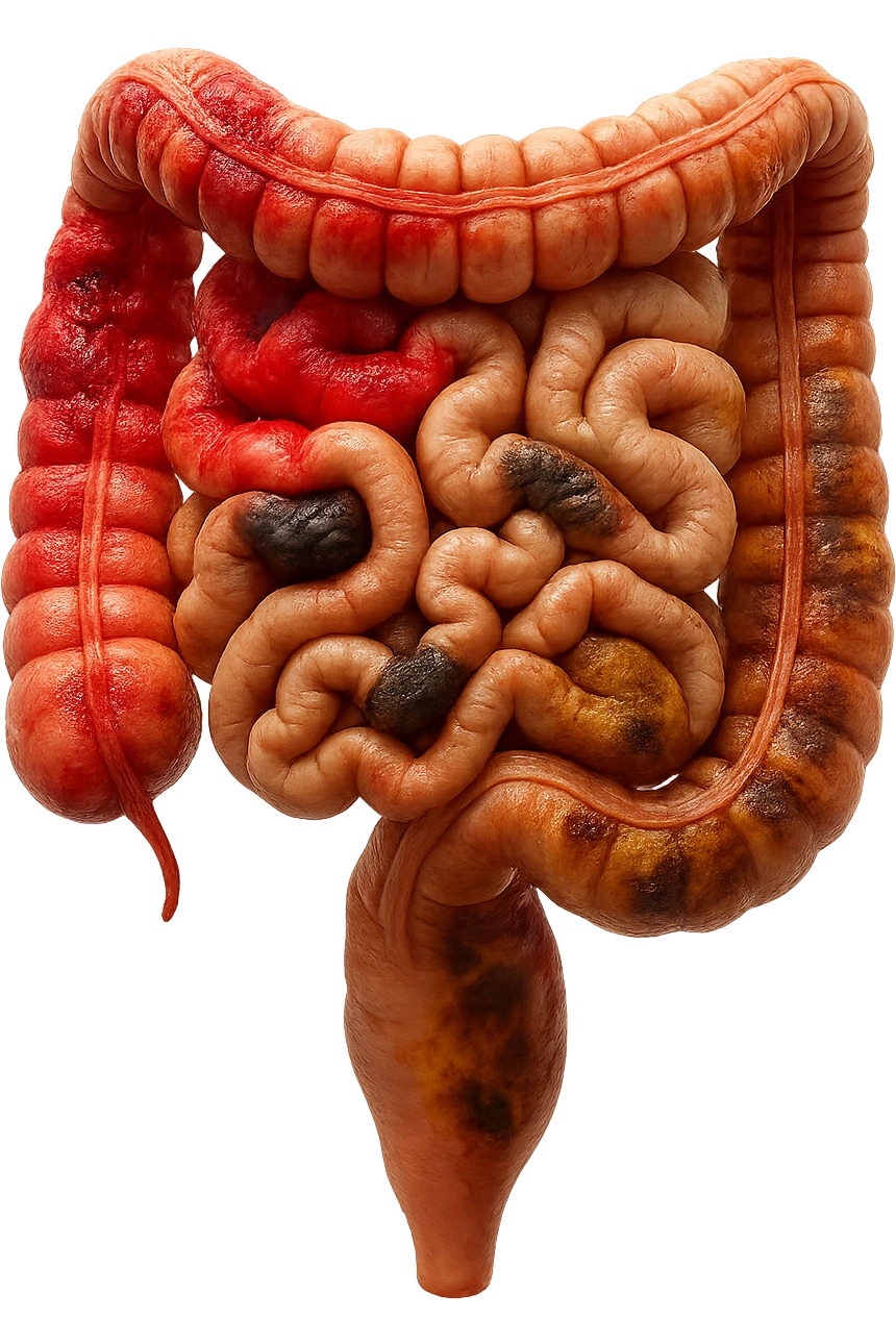 intestino umano anatomico realistico con problemi iperrealistico 4k emoji